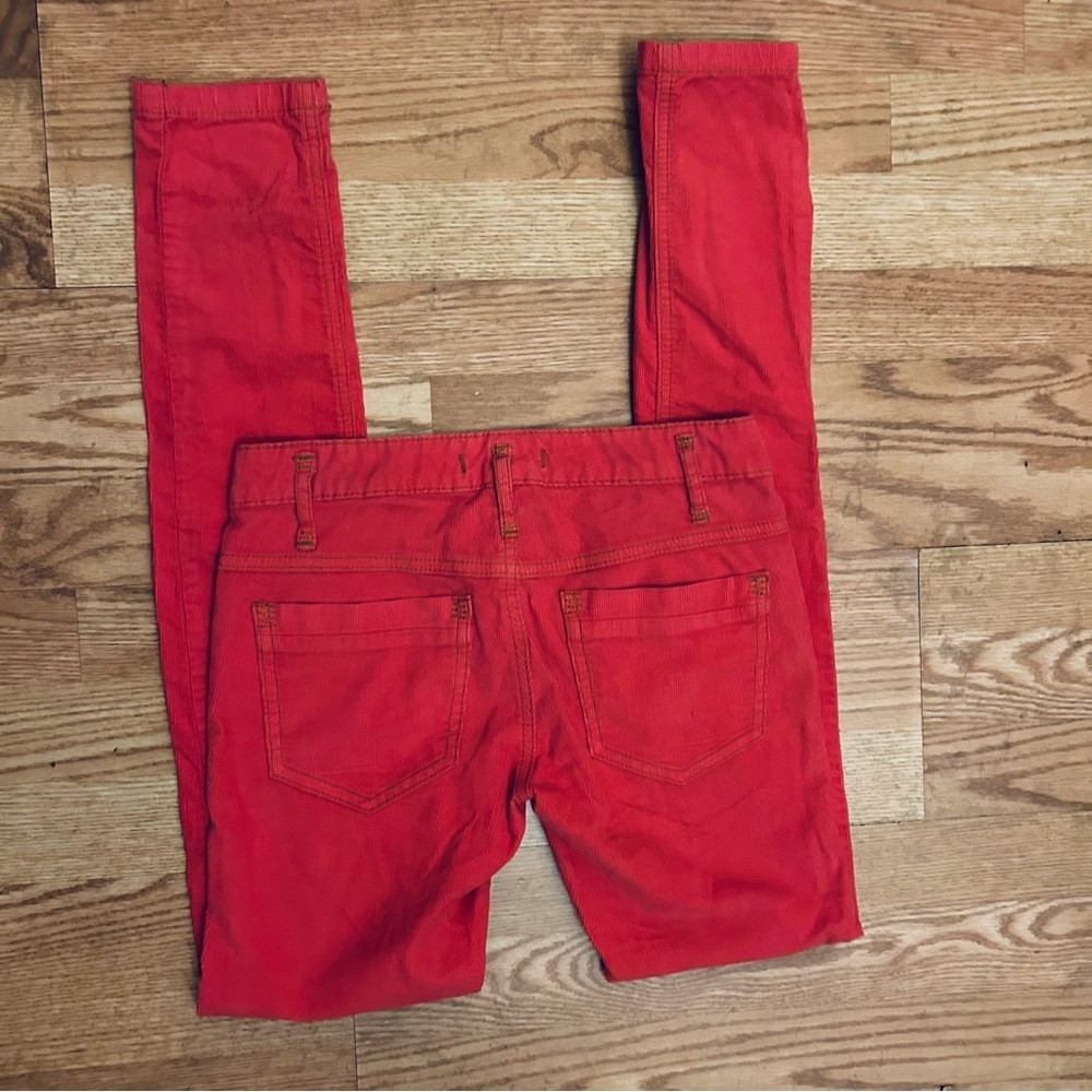 Free People Red Corduroy Pants Straight Leg Size 25 - Picture 5 of 12